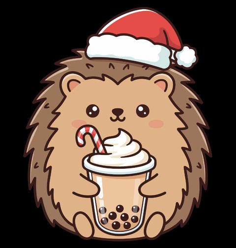 Obrázek produktu Dětské tričko Vánoční Ježek s Bubble Tea