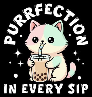 Obrázek 2 produktu Pánské tričko Kočka s Bubble Tea Purrfection in every sip