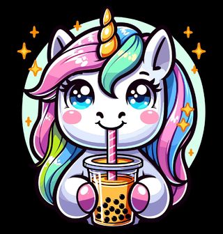 Obrázek 2 produktu Pánské tričko Jednorožec s Bubble Tea