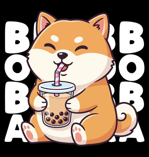 Obrázek produktu Pánské tričko Shiba-Inu s Bubble Tea BOBA