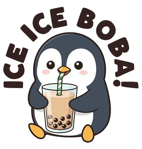 Obrázek produktu Dámské tričko Tučňák s Bubble Tea Ice Ice Boba! BOBA