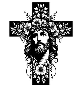 Obrázek 2 produktu Pánské tričko Ježíš v Květinovém Kříži