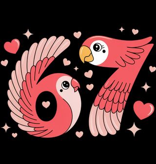 Obrázek 2 produktu Dámské tričko Zamilovaní Papoušci 67 Six Seven