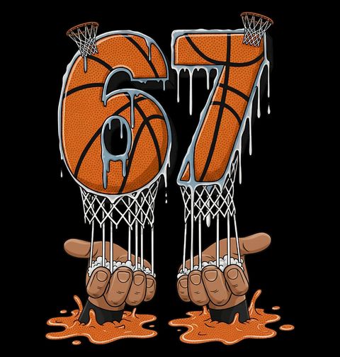 Obrázek produktu Dětské tričko Basketbalový Meme v Koši 67 Six Seven