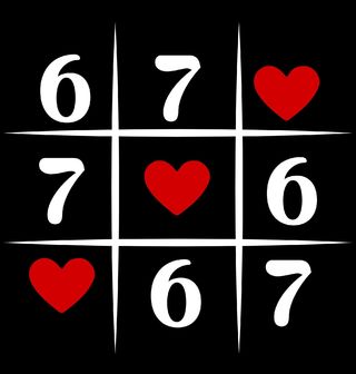 Obrázek 2 produktu Dámské tričko 67 Piškvorky se Srdcem Six Seven