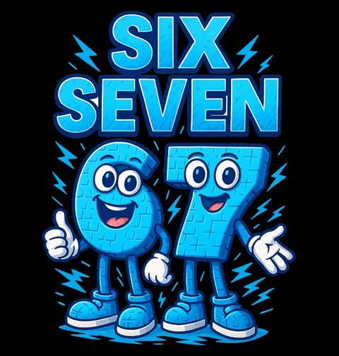 Obrázek produktu Dětské tričko Modré Postavičky 67 Six Seven