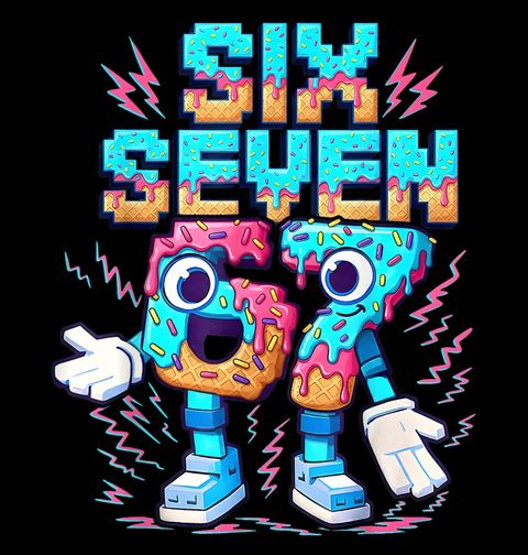 Obrázek produktu Dámské tričko Zmrzlinový Meme 67 Six Seven