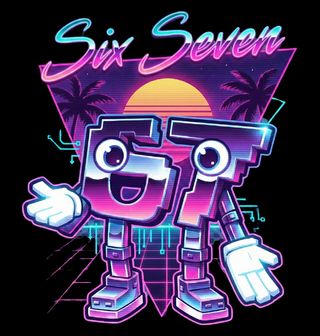 Obrázek 2 produktu Dětské tričko Retro Meme 67 Six Seven 80s