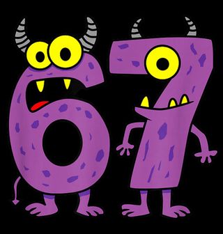 Obrázek 2 produktu Dámské tričko Fialová Monster Čísla 67 Six Seven