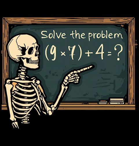 Obrázek produktu Pánské tričko Kostlivec Učitel Matematiky 67 Six Seven