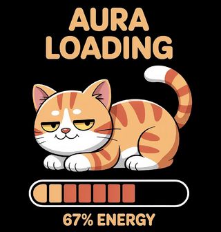 Obrázek 2 produktu Pánské tričko Meme Kočka Aura Loading 67% Energy Six Seven