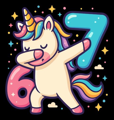 Obrázek produktu Dětské tričko Dabující Jednorožec 67 Six Seven