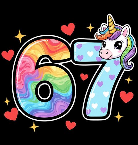 Obrázek produktu Dětské tričko Jednorožec 67 Six Seven Meme