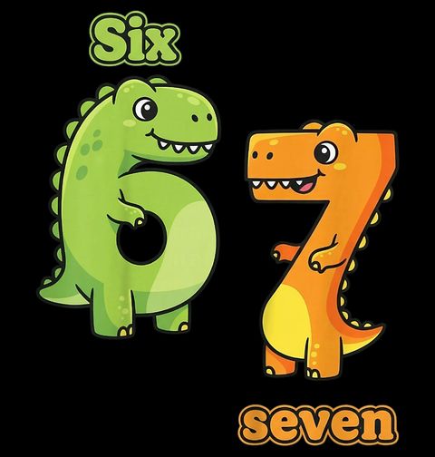 Obrázek produktu Dětské tričko Roztomilý Dinosaurus 67 Six Seven