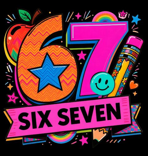 Obrázek produktu Dětské tričko Školní Potřeby 67 Six Seven