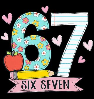 Obrázek 2 produktu Dětské tričko Studentský Meme 67 Six Seven