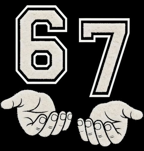 Obrázek produktu Dětské tričko Školní Meme 67 v Sametových Rukou Six Seven