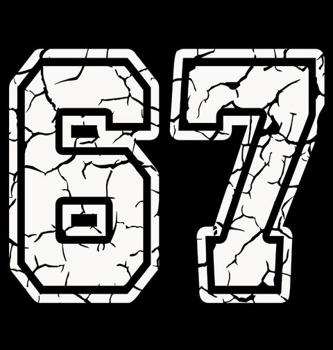 Obrázek produktu Dámské tričko Popraskané Číslo 67 Six Seven Meme