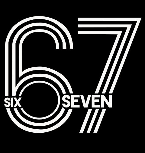 Obrázek produktu Pánská mikina Retro Line Art 67 Six Seven Meme