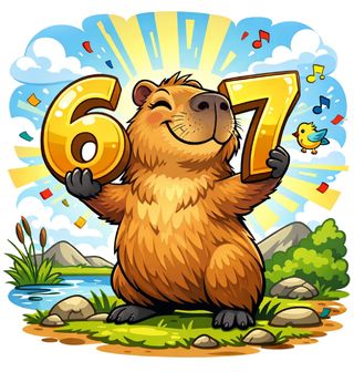 Obrázek 2 produktu Dámské tričko Veselá Kapybara 67 Six Seven Meme