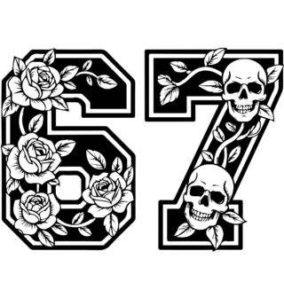 Obrázek 2 produktu Dámské tričko Gotická Růže a Lebka 67 Six Seven