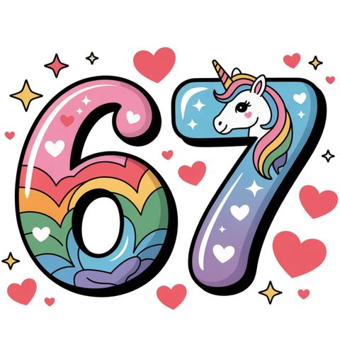 Obrázek produktu Pánské tričko Duhový Jednorožec 67 Six Seven Meme