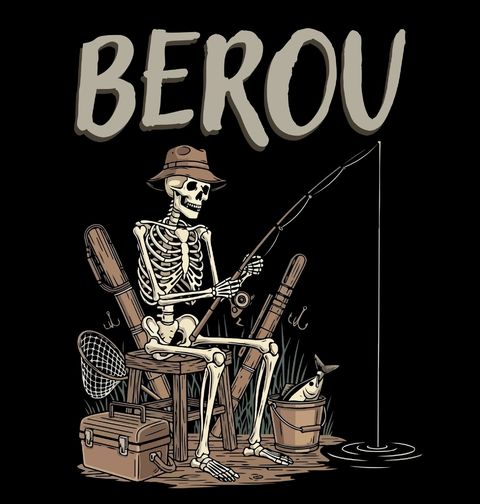 Obrázek produktu Dámské tričko Rybář Kostlivec Berou