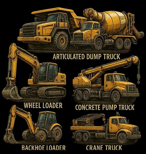 Obrázek produktu Dětské tričko Stavební Stroje