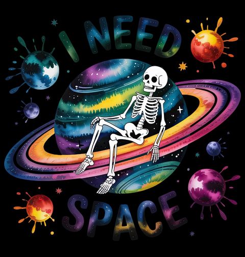 Obrázek produktu Dámské tričko Kostlivec na Saturnu I Need Space