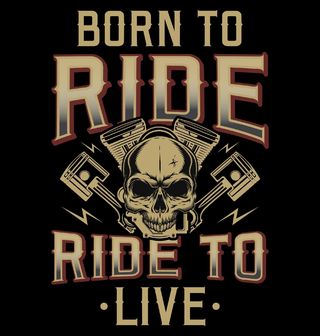 Obrázek 2 produktu Pánská mikina Lebka Motorkáře Born to Ride Ride to Live