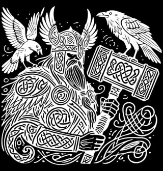 Obrázek 2 produktu Dětské tričko Odin s havrany Hugin a Munin