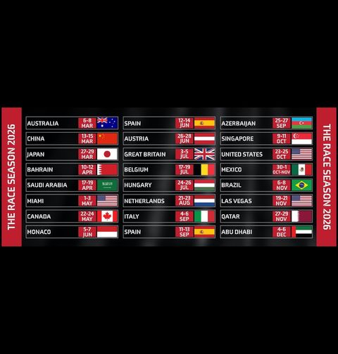 Obrázek produktu Pánská mikina Závodní Kalendář Formule 1 Race Season 2026