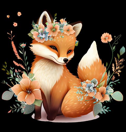 Obrázek produktu Pánské tričko Liška s Květinovou Korunou