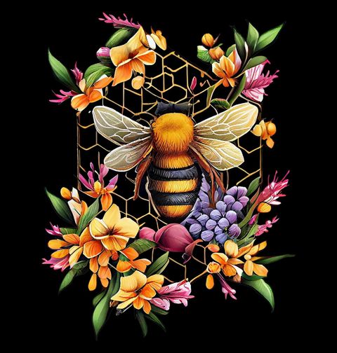 Obrázek produktu Pánské tričko Opylující Včela na Květinách