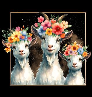 Obrázek 2 produktu Dámské tričko Kozy s Květinovou Korunou