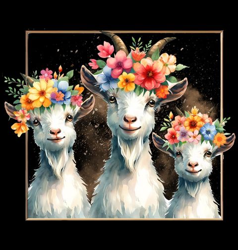 Obrázek produktu Dámské tričko Kozy s Květinovou Korunou