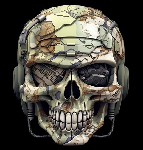 Obrázek produktu Pánské tričko Vojenská Maskáčová Lebka