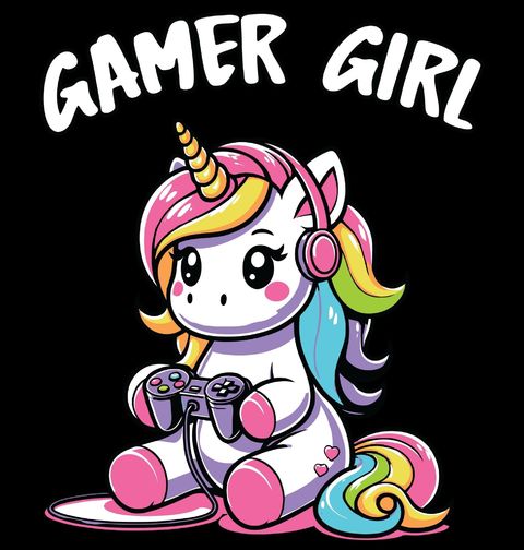 Obrázek produktu Dámské tričko Jednorožec Gamer Girl