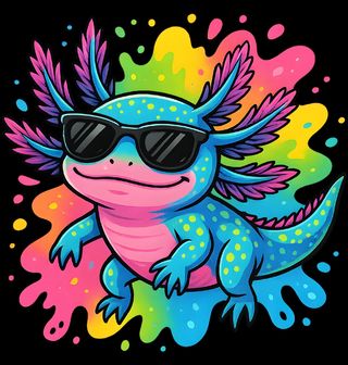 Obrázek 2 produktu Dětské tričko Duhový Axolotl v Brýlích