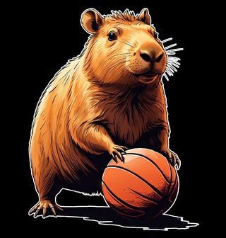 Obrázek 2 produktu Dámské tričko Kapybara s Basketbalovým Míčem