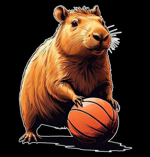 Obrázek produktu Pánská mikina Kapybara s Basketbalovým Míčem