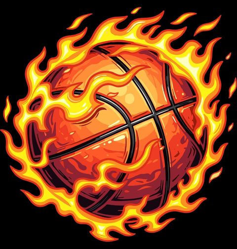 Obrázek produktu Dámské tričko Hořící Basketbalový Míč