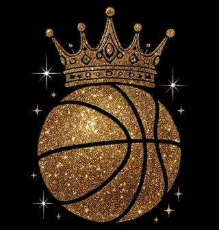 Obrázek 2 produktu Dětské tričko Třpytivě Zlatý Basketbalový Míč s Korunou