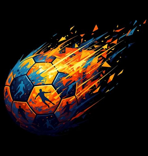 Obrázek produktu Pánské tričko Ohnivý Fotbalový Míč v Letu
