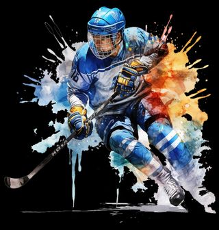 Obrázek 2 produktu Pánské tričko Barevný Hokejista na Ledu