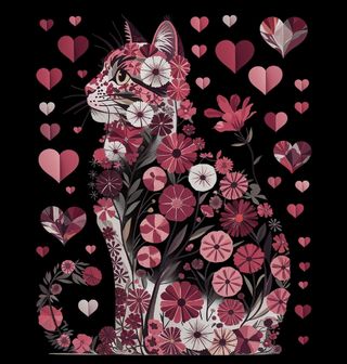 Obrázek 2 produktu Dámské tričko Květinová Kočka Lásky