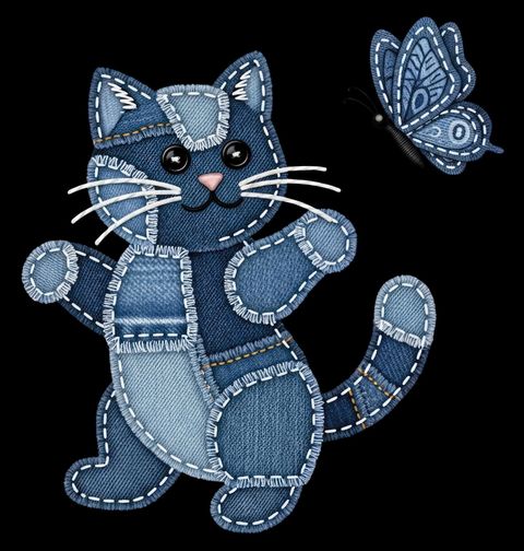 Obrázek produktu Pánská mikina Džínová Kočka a Motýl