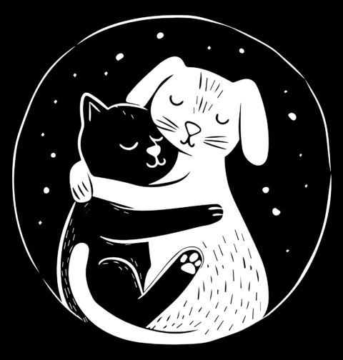 Obrázek produktu Dětské tričko Objetí Kočky a Psa