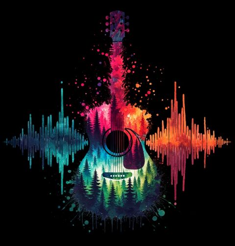 Obrázek produktu Dětské tričko Melodie Přírody v Akustické Kytaře