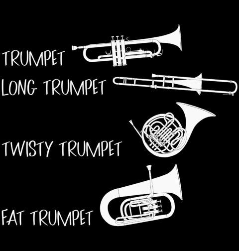 Obrázek produktu Dámské tričko Trumpeta, Pozoun, Roh a Tuba